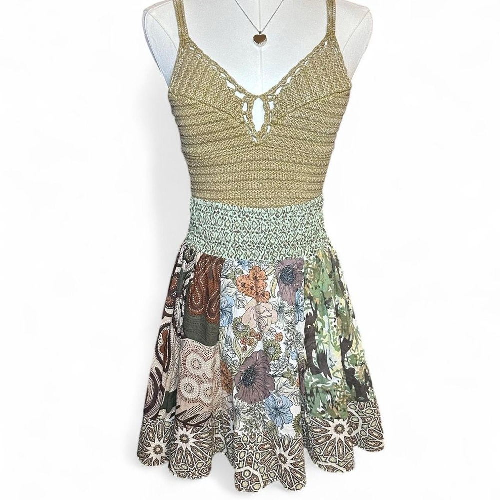 SOLD! Xhilaration Floral Patchwork Skirt 100% Cotton Boho Prairie Cottagecore